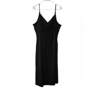 Time & Tru Velvet Maxi Slip Dress Women’s XXL (20) Side Slit Classic Goth Comfy